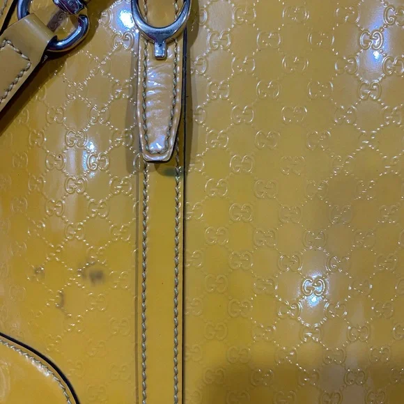 Gucci Guccissima Patent Leather Yellow Bag - Picture 8 of 9